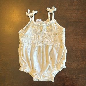 Baby Gap Girl Sleeveless Romper with Tie Straps